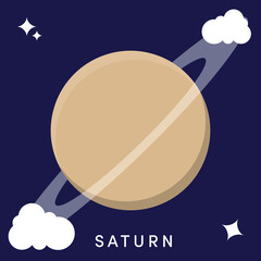 Flat Design Solar System saturn