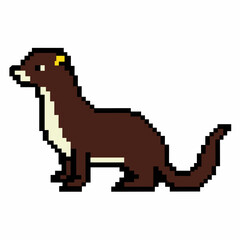 Pixel Art Otter Illustration  Adorable Retro Style Animal