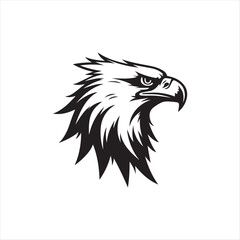 Fototapeta premium Majestic Eagle Head Silhouette Vector Illustration in Profile View