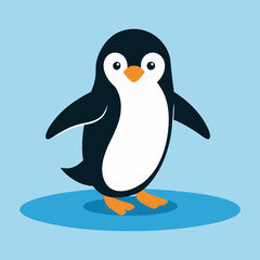 Obraz premium A penguin waddling on ice.