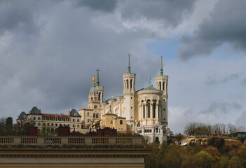 Basilica of Notre-Dame-de-Fourvi&egrave;re and chapel of Saint-Thomas-Sainte-Marie. Lyon, France