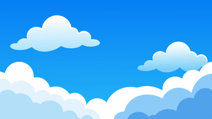 clear blue sky with soft white clouds drifting