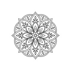 Relaxation traditional ornamental mandala for Coloring book page 