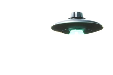 Futuristic Alien Object Illuminated by UFO Beam in Night Sky