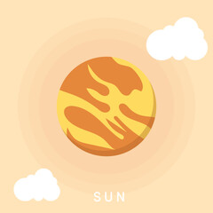 Flat Design Solar System sun