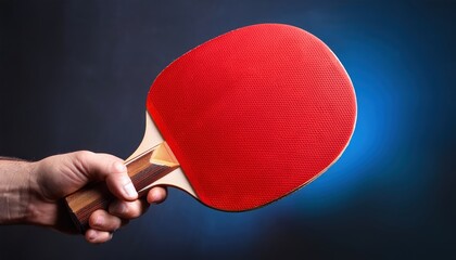 Hand holding a ping pong paddle