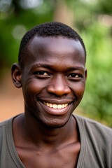 Obraz premium smiling man with a green shirt and a brown shirt