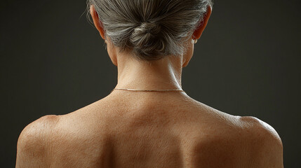 close up of a female body, shoulders, back