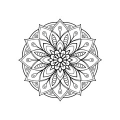 Relaxation traditional ornamental mandala for Coloring book page 