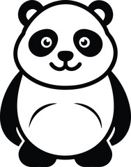 panda silhouette vector illustration on white background
