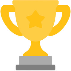 성과와 영광을 상징하며 우수한 결과를 기념하는 황금색 트로피 형태의 상징 아이콘 일러스트