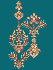 illustration of an abstract beautiful embroidery motif in beautiful color