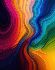 Obraz premium A vibrant abstract background featuring a dynamic interplay of colorful lines and smooth curves, creating a sense of movement and energy, perfect for artistic or modern design projects.