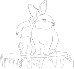 OneLine_Two_Bunnies