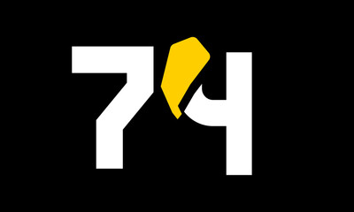 excavation number yellow logo simple modern unique