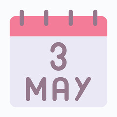 world Press freedom day Calendar vector icon, Flat Style Isolated Vector Icon.