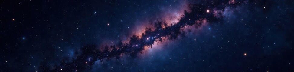 Fototapeta premium Vast expanse of twinkling stars on a black background against the inky vastness of space, universe background, astronomy