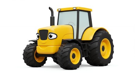 Cartoon tractor childrens illustration