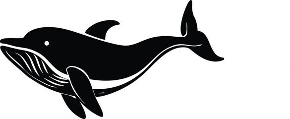 Fototapeta premium Black Whale Fish Silhouette designs