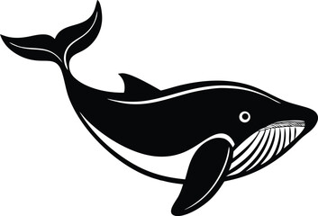 Black Whale Fish Silhouette designs