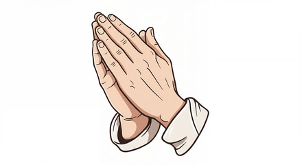 Praying hands illustration graphic design