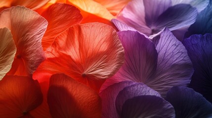 Obraz premium Close up image of overlapping colorful flower petals