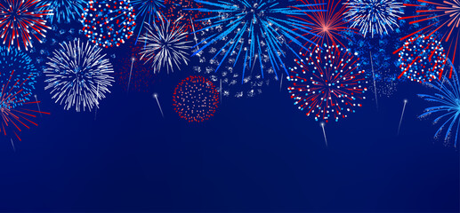 Fourth of July fireworks background, USA Independence Day