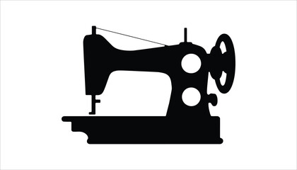 Black Sewing Machine Icon for Tailoring and Sewing Projects High Resolution Picture.