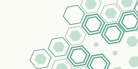 Abstract Geometric Hexagon Pattern Background Green and White Design