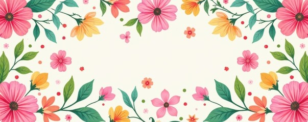 Spring-inspired floral pattern featuring pastel colors and organic shapes, nature, blossoms