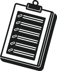 Silhouette of Organized Report on Clipboard