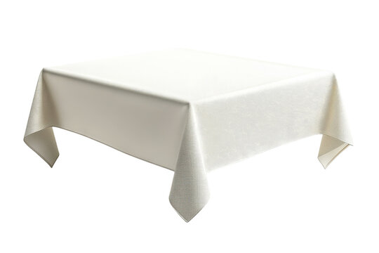 Elegant off white textured tablecloth perfect for formal dining or special on transparent background