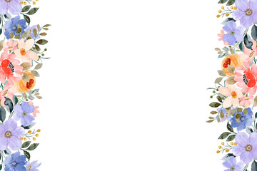 Watercolor flowers background vector for design.