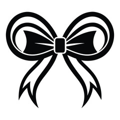 Bold Black Ribbon Bow Clipart Illustration Design