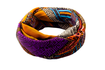 Fabric headwear displaying diverse patterns and vibrant hues