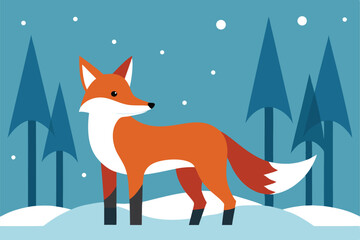 Obraz premium red fox in the snow