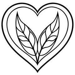 Floral Heart Line Art Design