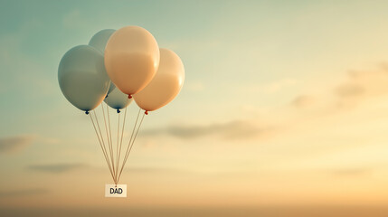 Obraz premium Colorful balloons floating against a soft sunset sky 