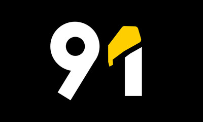 excavation number yellow logo simple modern unique