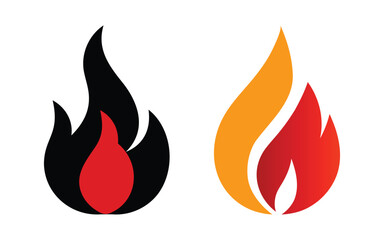 fire flames set icon