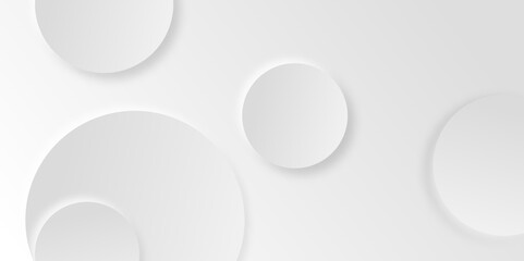 Abstract white circle shape geometric line background. Clean and simple pattern for business template. geometric minimal shapes background illustration. Circular frame banner. Realistic paper surface.