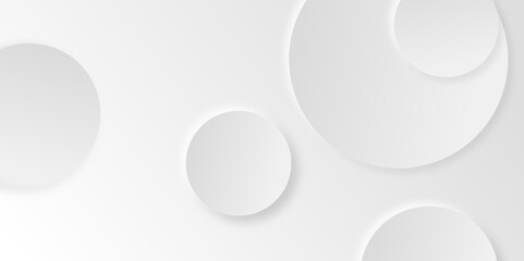Abstract white circle shape geometric line background. Clean and simple pattern for business template. geometric minimal shapes background illustration. Circular frame banner. Realistic paper surface.