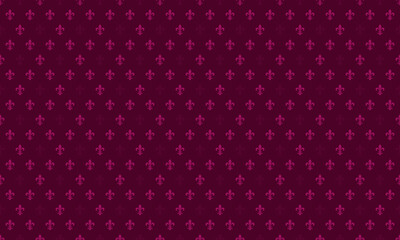 Elegant crimson background featuring a repeating fleurdelis pattern. Ideal for luxurious designs, invitations, or website backgrounds.