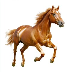 Obraz premium Majestic chestnut horse in motion powerful equine photography stock image