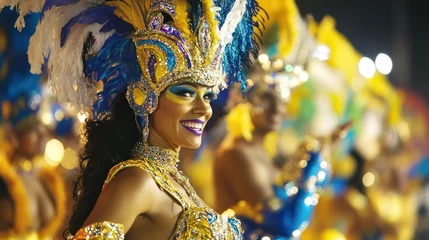 Handdoek met foto Carnaval A Brazilian carnival parade with dancers in elaborate costumes and samba music --ar 16:9 --v 6.1 Job ID: 7516cc02-dff1-4e1d-9dec-39750fdf3c10  © Affan