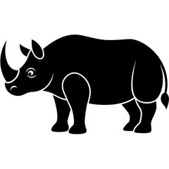 Animal Rhinoceros silhouette vector illustrator
