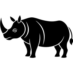 Animal Rhinoceros silhouette vector illustrator