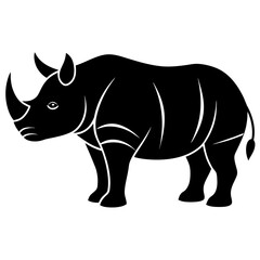 Animal Rhinoceros silhouette vector illustrator