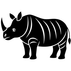 Animal Rhinoceros silhouette vector illustrator
