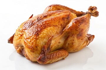 Roasted chicken with golden crispy skin and juicy tender meat